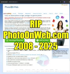 PhotoOnWeb closed 2025, a service to share photo albums on web