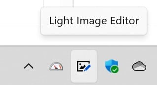 Toolbar with Light Image Editor icon