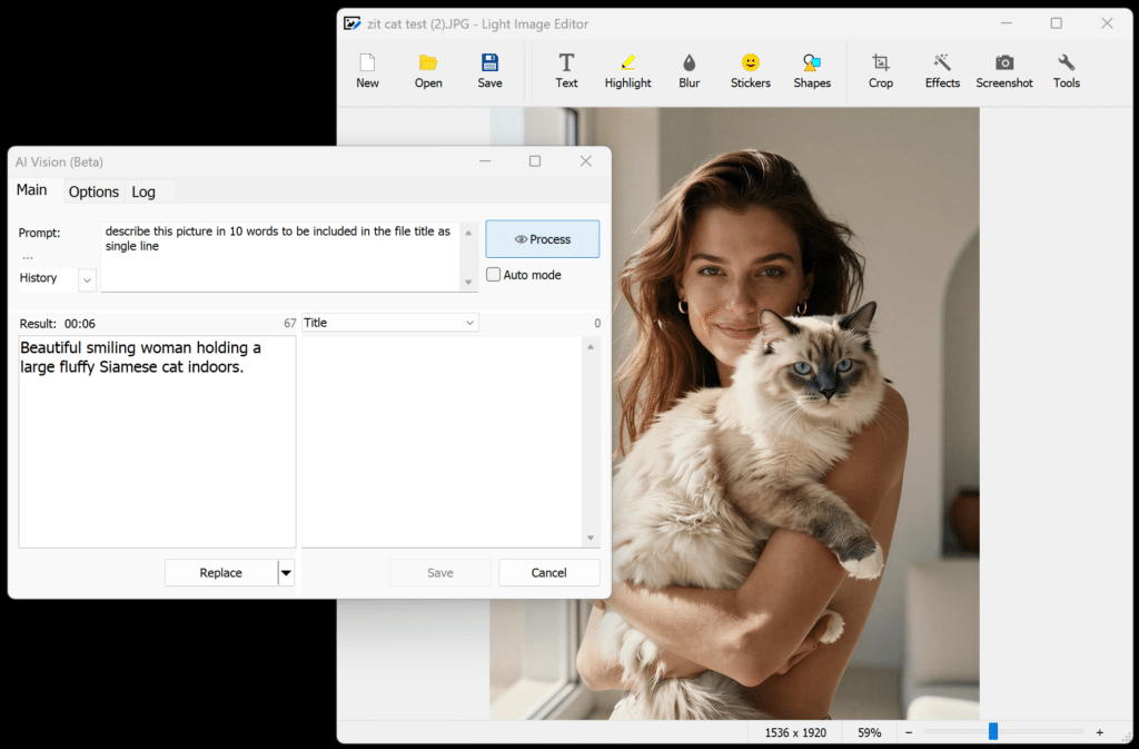 Frau, die flauschige Siamkatze drinnen hält
